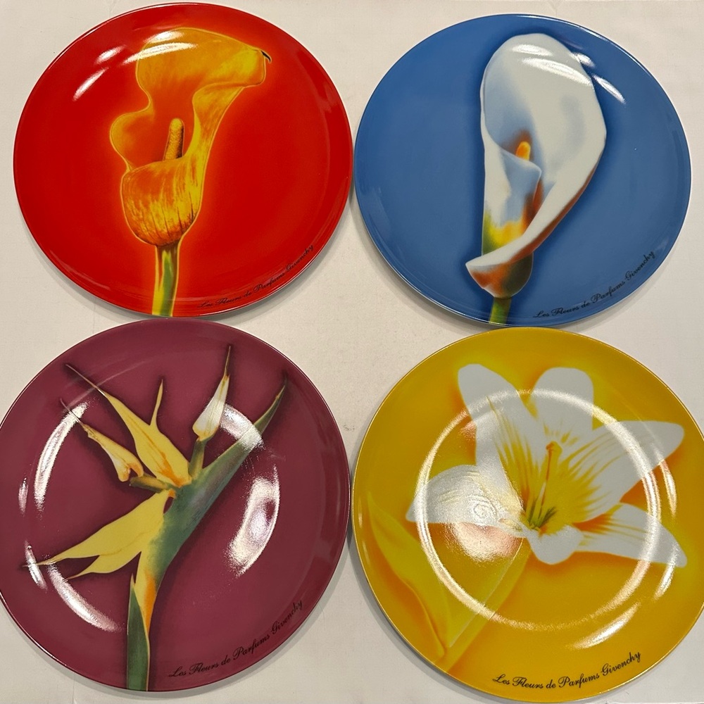 Givenchy Floral Les Fleurs de Parfums Salad Plates set of 4